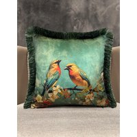 Dekorativer Kissenbezug Mit Vogeldruck Und Quasten, Von Der Natur Inspirierter Für Sofa, Sessel Oder Schlafzimmer in Mehreren Größenoptionen Dekorativer Kissenbezug Mit Vogeldruck Und Quasten, Von Der Natur Inspirierter Für Sofa, Sessel Oder Schlafzimmer in Mehreren Größenoptionen von FabriclandHome