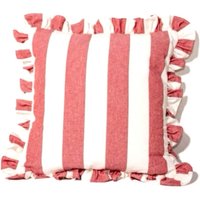 Handgewebter Rüschen Kissenbezug Ian Mankin Devon Stripe Peony Cotton Handgewebter Rüschen Kissenbezug Ian Mankin Devon Stripe Peony Cotton von Fabricsnug