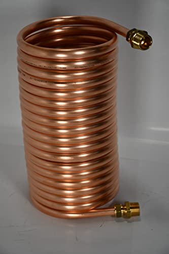 Spirale aus 10m Kupferrohr 15x1mm für OFENROHR 150mm mit InnenDurchmesser von ca.154mm & Anschl. 1/2" Zoll von Fabrika Bakarnih Cevi Majdanpek