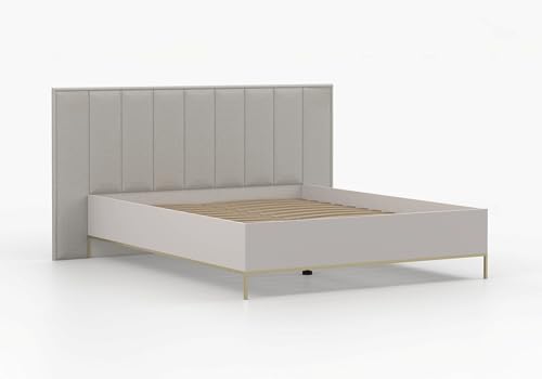 Fabryka Mebli Idźczak Doppelbett Bettgestell 160 x 200 cm Rosa - Elegantes Schlafzimmerbett - Ehebett - Bett mit weich gepolsterter Kopfstütze und Lattenrost in edlem Kaschmir, für Schlafzimmer Fabryka Mebli Idźczak Doppelbett Bettgestell 160 x 200 cm Rosa - Elegantes Schlafzimmerbett - Ehebett - Bett mit weich gepolsterter Kopfstütze und Lattenrost in edlem Kaschmir, für Schlafzimmer von Fabryka Mebli Idźczak