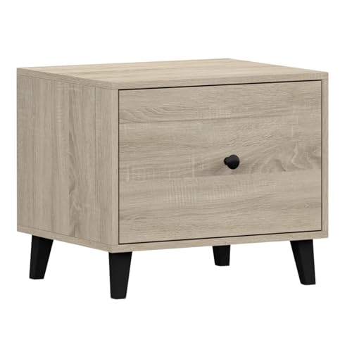 Fabryka Mebli Idźczak Kinderzimmer Nachttisch ‎45 x 54 x 45 cm - Tisch Fox 22 mit Schublade - Jugendzimmer Nachtschrank - schwarzer Metallgriff– Modernes Design - Sonoma von Fabryka Mebli Idźczak