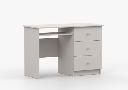Fabryka Mebli Idźczak Kinderzimmer Schreibtisch Kaschmir 53 x 115 x 79 cm - Computertisch Olaf II mit 3 Schubladen - Tisch - Bürotisch, Kinderschreibtisch - Griff Rosa von Fabryka Mebli Idźczak