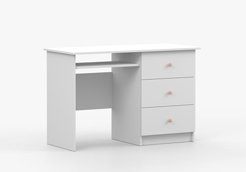 Fabryka Mebli Idźczak Kinderzimmer Schreibtisch weiß 53 x 115 x 79 cm - Computertisch Olaf I mit 3 Schubladen - Tisch - Bürotisch, Kinderschreibtisch - Griff Rosa Fabryka Mebli Idźczak Kinderzimmer Schreibtisch weiß 53 x 115 x 79 cm - Computertisch Olaf I mit 3 Schubladen - Tisch - Bürotisch, Kinderschreibtisch - Griff Rosa von Fabryka Mebli Idźczak