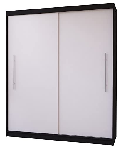 Fabryka Mebli Idźczak Schiebetürenschrank, eleganter Kleiderschrank Schrank Garderobe Torino, Schlafzimmer- Wohnzimmerschrank Schiebetüren Modern Design (Schwarz/Weiß) von Fabryka Mebli Idźczak