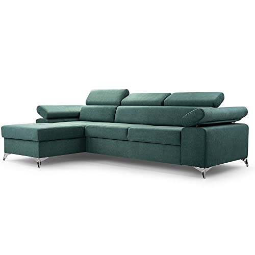 Fabryka Mebli Idźczak Schlafsofa Sofa Madryt Mini Couch Ausklappbares Sofa Schlaffunktion Bettkasten - Kissen Bettzeugbehälter Hilfsautomat - Wohnzimmer, Gästezimmer Modern Design (Vena 4 L) von Fabryka Mebli Idźczak