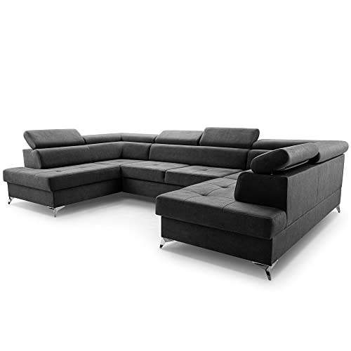 Fabryka Mebli Idźczak Schlafsofa Sofa Madryt Super Couch Ausklappbares Sofa Schlaffunktion Bettkasten - Kissen Bettzeugbehälter Hilfsautomat - Wohnzimmer, Gästezimmer Modern Design (Vena 20) von Fabryka Mebli Idźczak