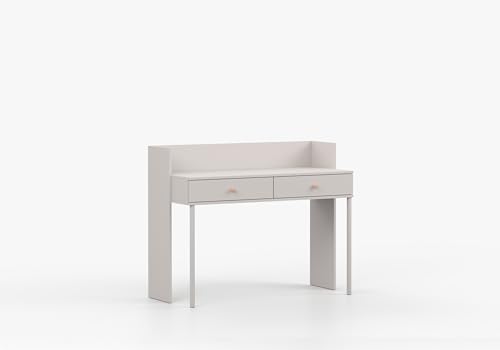 Fabryka Mebli Idźczak Schminktisch Kinder Kaschmir mit Zwei Schubladen, Olaf II - ideal für die Aufbewahrung von Kosmetika und Accessoires - Kinderzimmer - Kinderschminktisch - Griff Rosa von Fabryka Mebli Idźczak