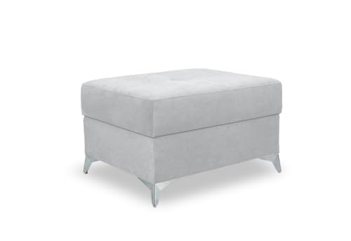 Fabryka Mebli Idźczak Sitzhocker Madryt - Moderner Fusshocker mit Metallfüßen - Sitzbank, Sitztruhe - Polsterhocker - Pouf mit Stauraum zur Aufbewahrung von Utensilien - aschegrau (Vena 3) von Fabryka Mebli Idźczak