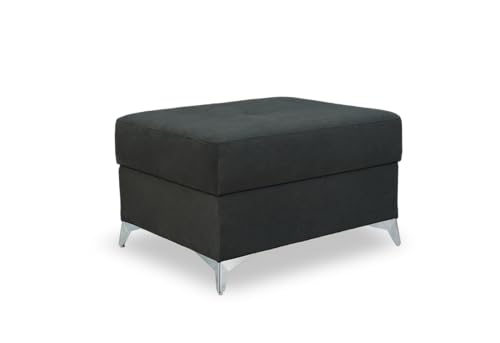 Fabryka Mebli Idźczak Sitzhocker Madryt - Moderner Fusshocker mit Metallfüßen - Sitzbank, Sitztruhe - Polsterhocker - Pouf mit Stauraum zur Aufbewahrung von Utensilien - grau (Vena 20) von Fabryka Mebli Idźczak