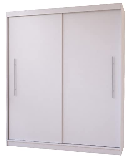 Fabryka Mebli Idźczak Schiebetürenschrank, eleganter Kleiderschrank Schrank Garderobe Torino, Schlafzimmer- Wohnzimmerschrank Schiebetüren Modern Design (Weiß/Weiß) von Fabryka Mebli Idźczak