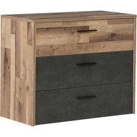 Kommode  Stabeiche Nachbildung dunkelgrau Beton Optik B/H/T: ca. 100x80x42 cm von XXXL
