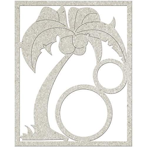 Fabscraps gestanzte grau Spanplatten, Palme und circlesup zu 3 Zoll x 3.75-inch von Fabscraps