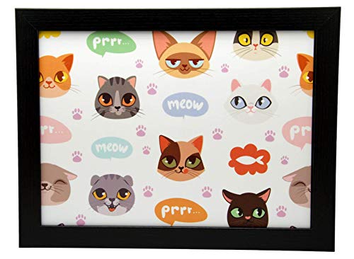 Fabulous Felines Crazy Cats Gepolstertes Knietablett Laptop-Tablett für Bett, TV-Abendessen, Basteln und Zeichnen, mit ergonomischem Kissen von Fabulous Felines