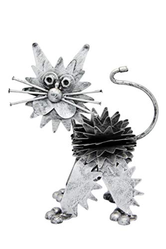 Katzenfigur mit Muttern und Bolzen, Metall, silberfarben Katzenfigur mit Muttern und Bolzen, Metall, silberfarben von Fabulous Felines