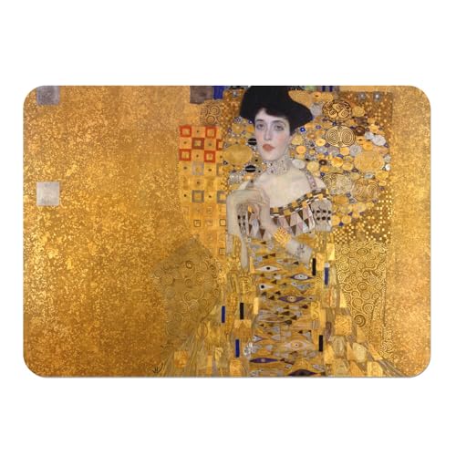 4 Platzsets mit Korkuntersetzer Gustav Klimt Porträt von Adeèle Bloch Bauer I Art Vintage Original Gold Gold - Groß 39,5 x 28,5 cm von Fabulous