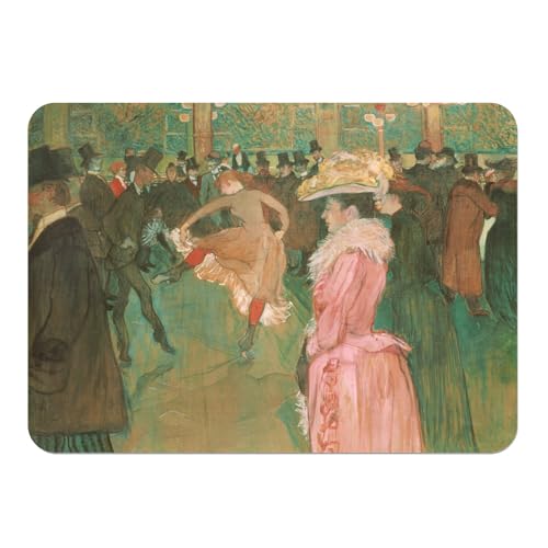 4 Platzsets mit Korkuntersetzer Toulouse Lautrec Moulin Rouge Impressionismus Malerei – Großes Format 39,5 x 28,5 cm von Fabulous