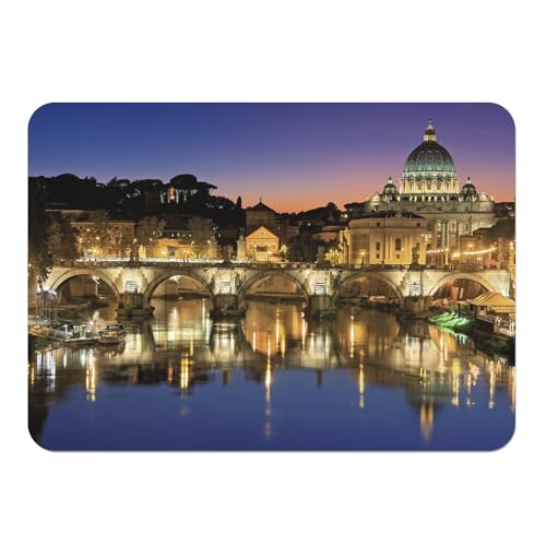 4 Platzsets mit Unterseite aus Kork, Rom, Petersdom, Motiv Tiber bei Sonnenuntergang, groß, 39,5 x 28,5 cm von Fabulous