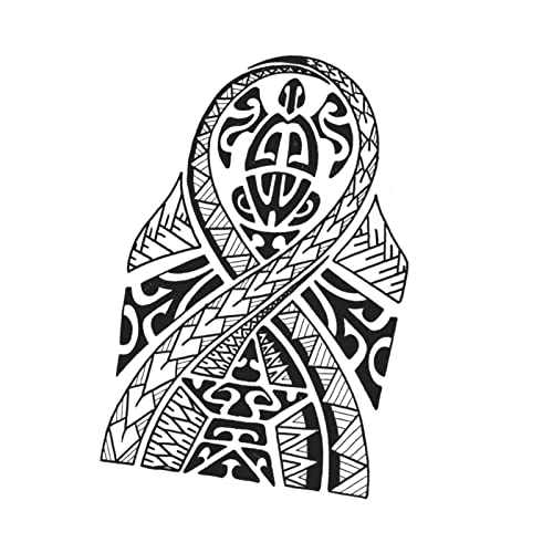 Druck auf Leinwand Schildkröte Maori Tattoo Neuseeland Kunst Tribal (40 cm x 56 cm) von Fabulous
