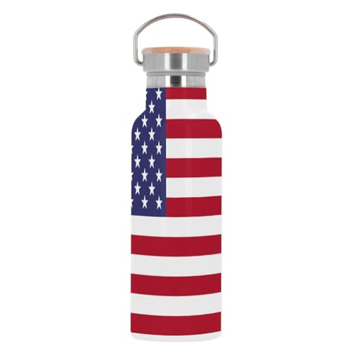 Edelstahlflasche Thermosflasche Thermosflasche - Flagge der Vereinigten Staaten Fußball Nationalsport USA - 500 ml (17 Unzen) von Fabulous