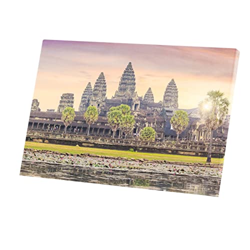 Fabulous Druck auf Leinwand Angkor Wat Sonnenaufgang Kambodscha Antike Tempel (45 cm x 30 cm) von Fabulous