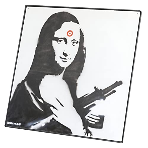 Fabulous Druck auf Leinwand Banksy Mona Lisa Waffe Ziel Ak47 Street Art (60 cm x 60 cm) von Fabulous