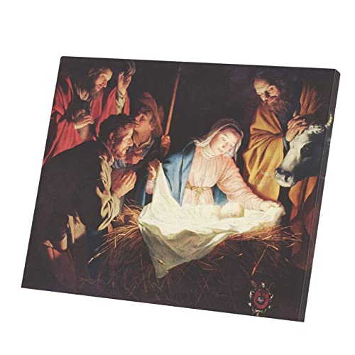 Fabulous Druck auf Leinwand Die Geburt Geburt des Kindes Jesus Malerei Jungfrau Maria Weihnachten (50 cm x 40 cm) von Fabulous