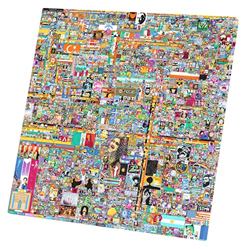 Fabulous Druck auf Leinwand Pixel War 2022 r/place Pixel Art Soziale Netzwerke Meme Internet Geek (60 cm x 60 cm) von Fabulous