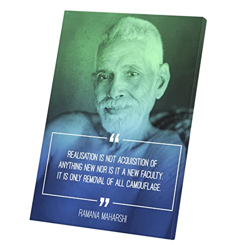 Fabulous Druck auf Leinwand Realisation is Not Acquisition Quote Ramana Maharshi Inspire Motivate Spiritual Meditation (40 cm x 56 cm) von Fabulous