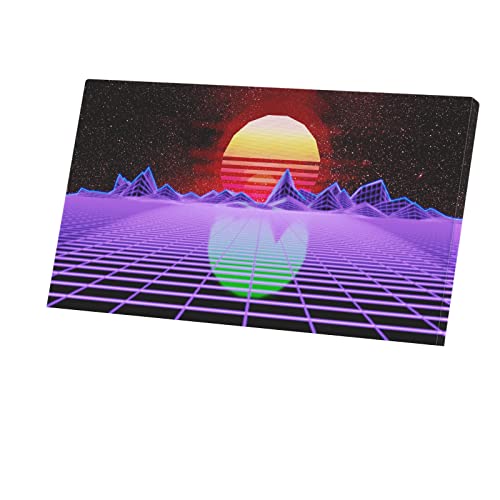 Fabulous Druck auf Leinwand SynthWave Synth Analog Retro Electro Synthese Vintage (71 cm x 40 cm) von Fabulous