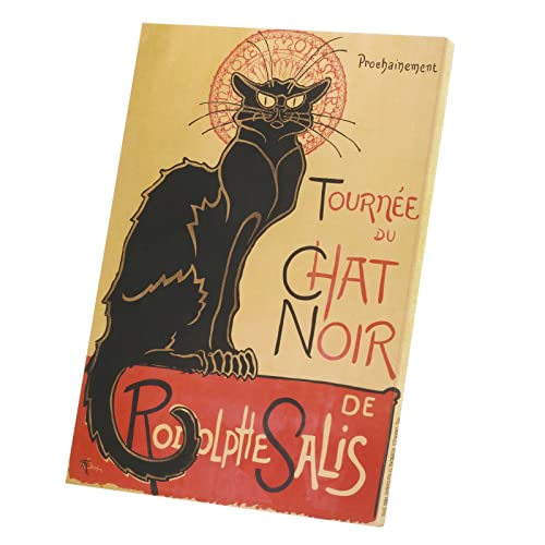 Fabulous Druck auf Leinwand Tournée Du Chat Steinlen Schwarz Retro Vintage Poster (60 cm x 85 cm) von Fabulous