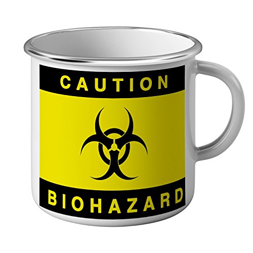 Fabulous Emaillierter Mug Becher aus Metall Biohazard Vorsicht Gefahr von Fabulous