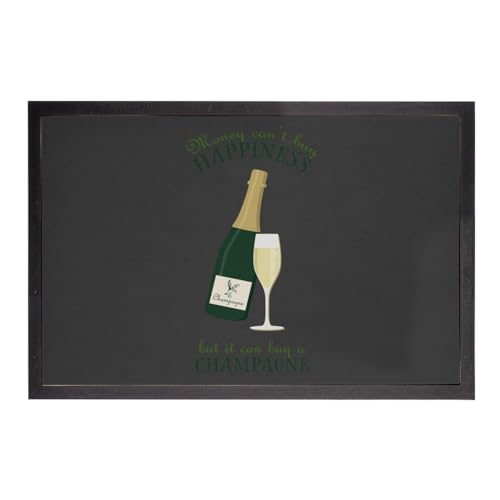 Fabulous Fußmatte Schwarz – Champagner – Money Can't Buy Happiness Luxury – Maße: 75 x 50 cm von Fabulous