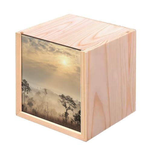 Fabulous Holzkiste – Savanne Tazanie, Unesco Weltkulturerbe, Sonnenunterlage, 10 x 10 x 10 cm Fabulous Holzkiste – Savanne Tazanie, Unesco Weltkulturerbe, Sonnenunterlage, 10 x 10 x 10 cm von Fabulous