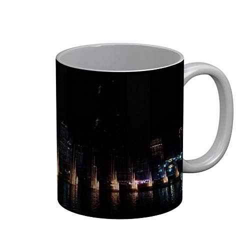 Fabulous Keramische Becher 325ml Beleuchteter Springbrunnen Dubai Tower Urbane Landschaft von Fabulous