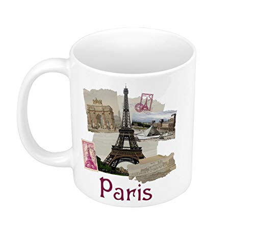 Fabulous Keramische Becher 325ml Paris Collage Frankreich Stadt Eiffelturm Louvre von Fabulous