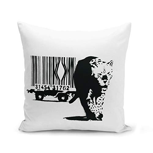 Fabulous Kissen Kissenbezug 40x40 cm Banksy Leopard Pantere Barcode Käfig von Fabulous