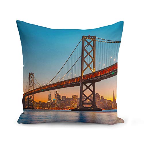 Fabulous Kissen Kissenbezug 40x40 cm San Francisco Golden Gate Kalifornien Brücke Stadt Nacht Dekoration von Fabulous