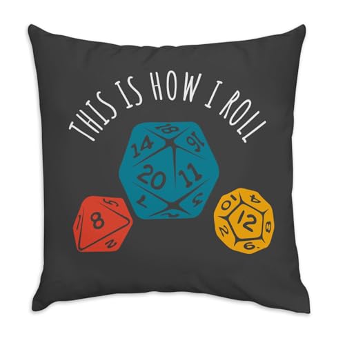 Fabulous Kissen aus schwarzem Samt – Würfel This is How I Roll Geek Board Games Brettspiele – 40 x 40 cm – samtige Haptik – Bezug und Kissen inklusive Fabulous Kissen aus schwarzem Samt – Würfel This is How I Roll Geek Board Games Brettspiele – 40 x 40 cm – samtige Haptik – Bezug und Kissen inklusive von Fabulous