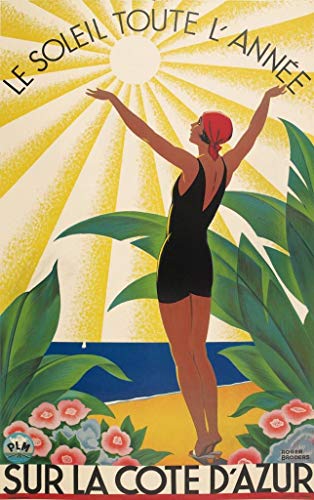Fabulous Poster Plakat Französische Riviera Art Deco Altes Poster Vintage Fabulous Poster Plakat Französische Riviera Art Deco Altes Poster Vintage von Fabulous