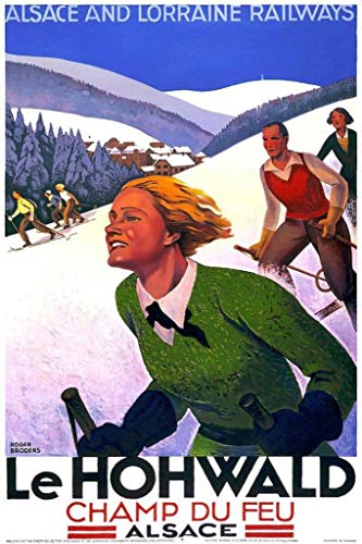 Fabulous Poster Plakat Howald Skifahren Elsass Poster Vintage Reisen Art Deco von Fabulous