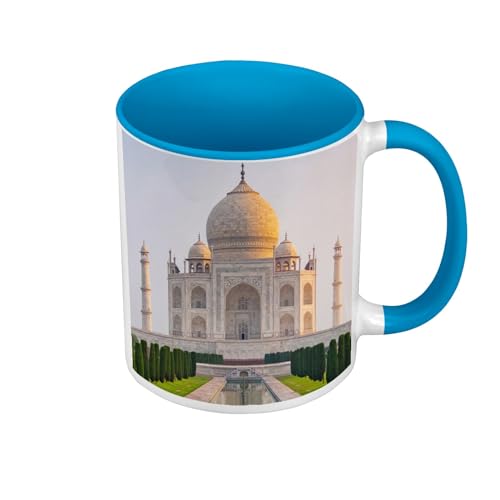 Fabulous Tasse, Farbe Premium Qualität, Blau – Taj Mahal Indien Wunder der Welt Monument Agra – Tasse mit Henkel und farbigem Innenraum von Fabulous