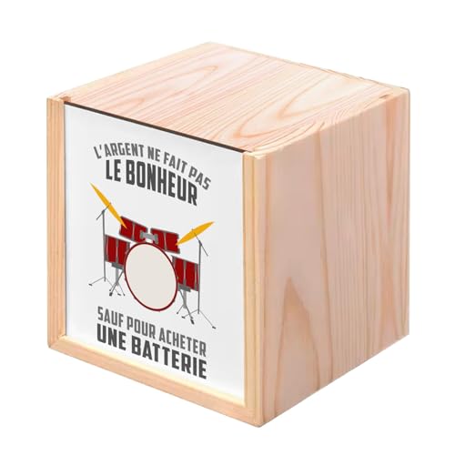 Holzkiste – Schlagzeug – Geld macht nicht Glück Musik (10 x 10 x 10 cm) von Fabulous