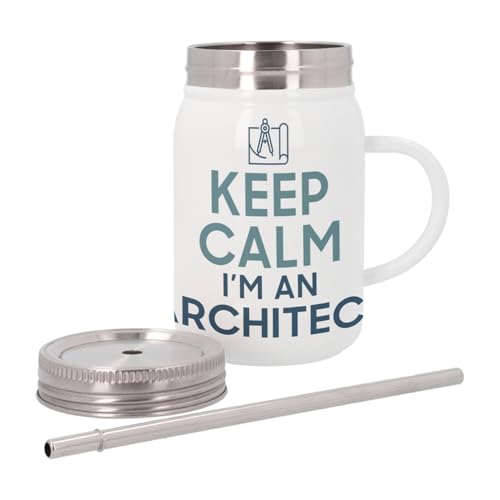 Isolierbecher aus Edelstahl mit Deckel und Strohhalm – Keep Calm I'm an Architect Parodie Beruf Job Architect – 500 ml – Thermobecher Isolierbecher aus Edelstahl mit Deckel und Strohhalm – Keep Calm I'm an Architect Parodie Beruf Job Architect – 500 ml – Thermobecher von Fabulous