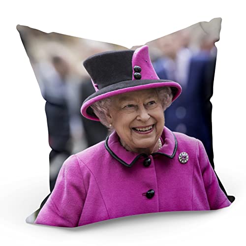 Kissen Kissenbezug 40x40 cm Queen Elizabeth II Rosa Hut Mode Königin von England Fashion Style von Fabulous