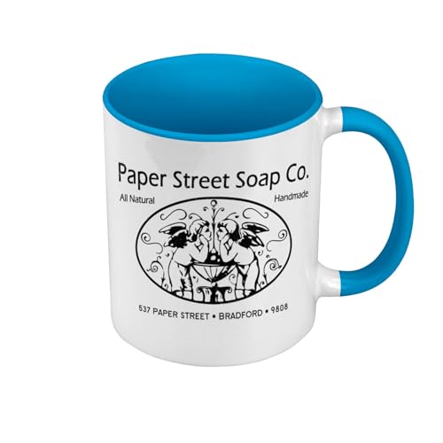 Paper Street Soap Geek Combat Boxe Film Tasse mit Henkel und farbigem Innenfutter, Blau von Fabulous