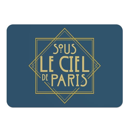 Platzset mit Unterseite aus Kork, Blau, unter Le Ciel de Paris, Frankreich, Luxus, Vintage, groß, 39,5 x 28,5 cm von Fabulous
