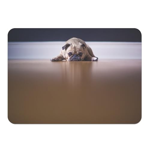 Platzset mit Unterseite aus Kork, Mops, Mops und kleiner schlafender Hund, niedlich, groß, 39,5 x 28,5 cm von Fabulous