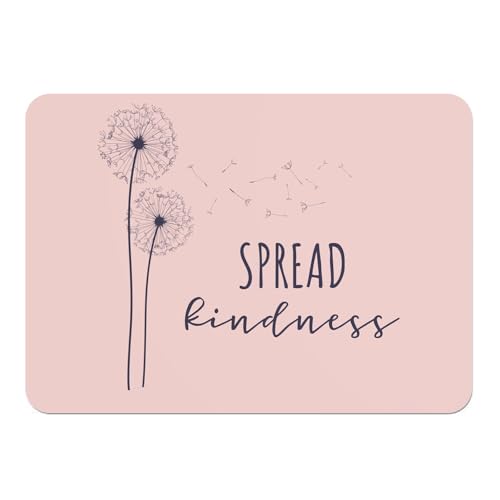 Platzset mit Unterseite aus Kork, Rosa – Spread Kindness Pflanzen Blumen Wiese Dandelion – Groß 39,5 x 28,5 cm von Fabulous