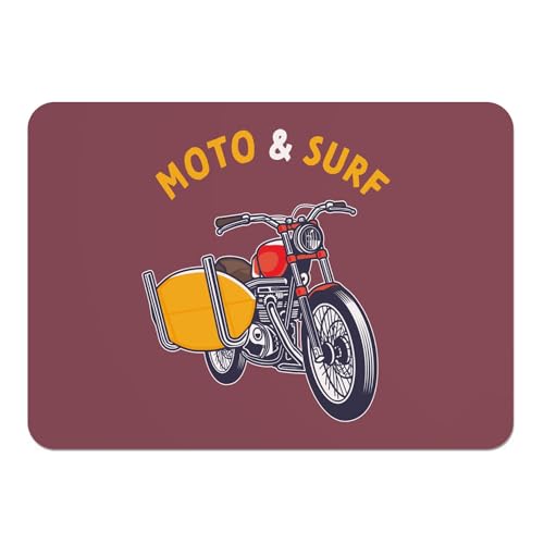Tischset, weich, Unterseite aus Kork, Deckchen, rot, Motorrad und Surfen, Lifestyle, Kinder, Strand, Sonne, großes Format 39,5 x 28,5 cm von Fabulous