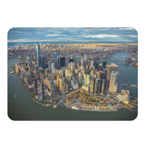 Fabulous Platzsets mit Korkuntersetzer New York Manhattan Panorama Stadt USA Wolkenkratzer – Groß 39,5 x 28,5 cm, 4 Stück von Fabulous